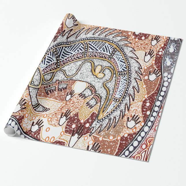 Echidna Dreaming Wrapping Paper (Unrolled)