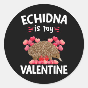 Echidna Is My Valentine Happy Valentine's Day Echi Classic Round Sticker