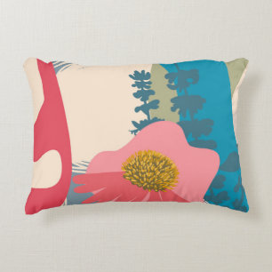 Echinacea Abstract Artistic Modern Colour Blocks Decorative Cushion