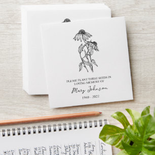 Echinacea Memorial Funeral Seed Envelope