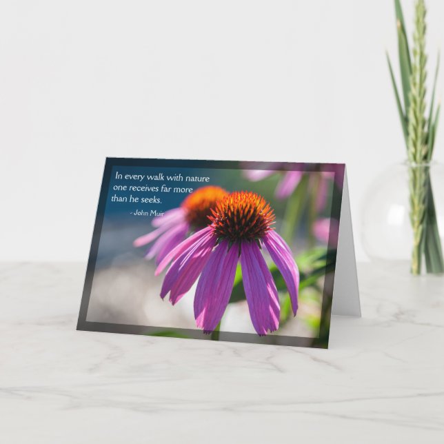 Echinacea Nature Quote Blank Card (Front)