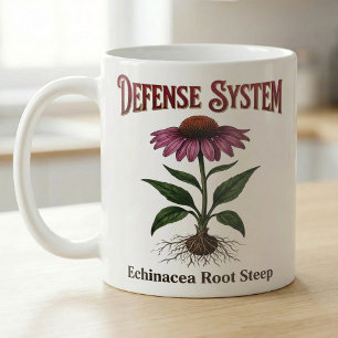 Echinacea Root Tea Botanical Print Coffee Mug