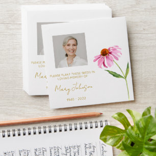 Echinacea Simple Photo Funeral Seed Envelope