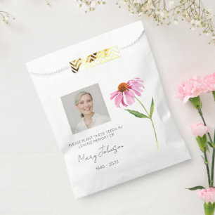 Echinacea Simple Photo Funeral Seed Favour Bag