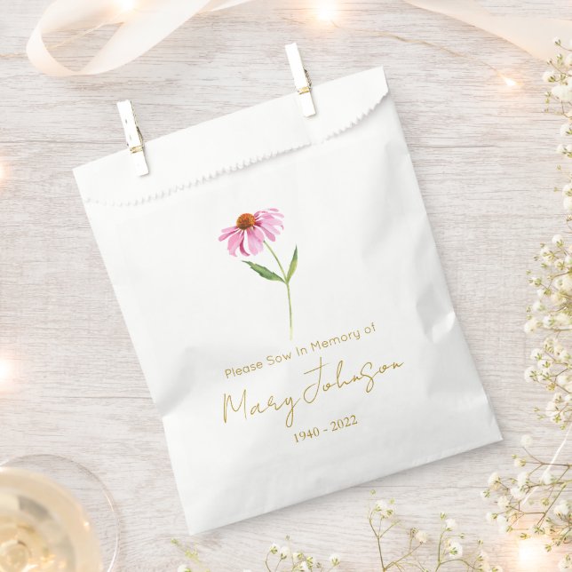 Echinacea | Simple Seed packet Funeral  Favour Bag (Clipped)