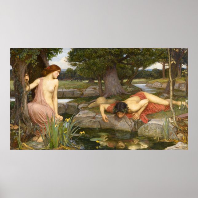 Echo and Narcissus by John William Waterhouse Poster (Front)