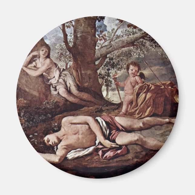 Echo And Narcissus By Poussin Nicolas Magnet (Front)