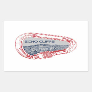 Echo Cliffs California Rock Climbing Carabiner Rectangular Sticker