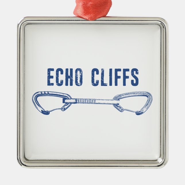 Echo Cliffs California Rock Climbing Quickdraw Metal Ornament (Front)