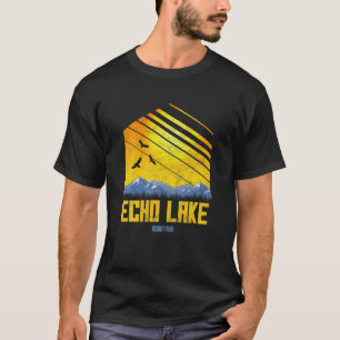 Echo Lake Montana Mountains Hiking Camping Vintage T-Shirt