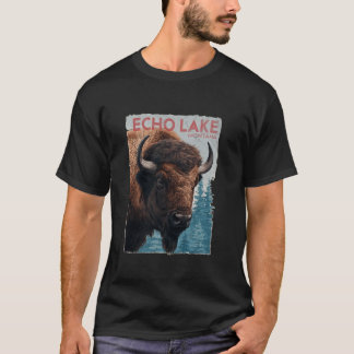 Echo Lake Mountains Montana Hiking Outdoors Vintag T-Shirt