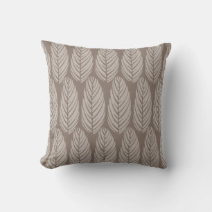 Echo Leaves Cool Taupe Misty Grey Cushion