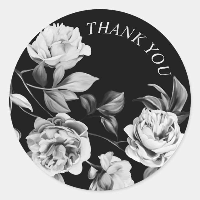 ECHO MODERN BOTANICAL FLORAL PATTERN CLASSIC ROUND STICKER (Front)