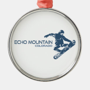 Echo Mountain Colorado Snowboarder Metal Ornament