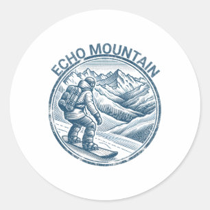 Echo Mountain Colorado Snowboarding Snowboarder Classic Round Sticker