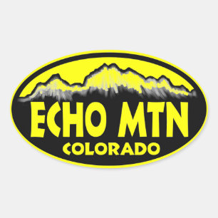 Echo Mountain Colorado yellow oval stickers
