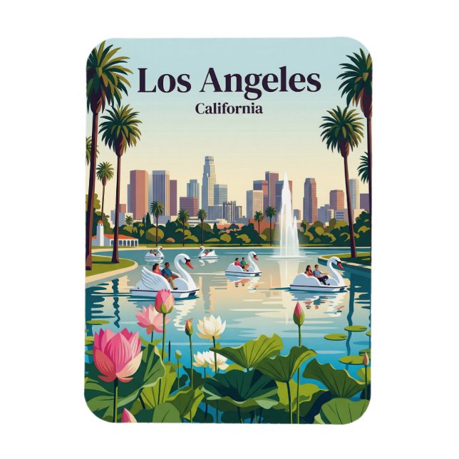 Echo Park Lake California Magnet (Vertical)