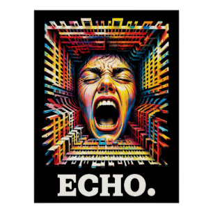 Echo Scream Geometric Tunnel Dramatic Pop Art Poster