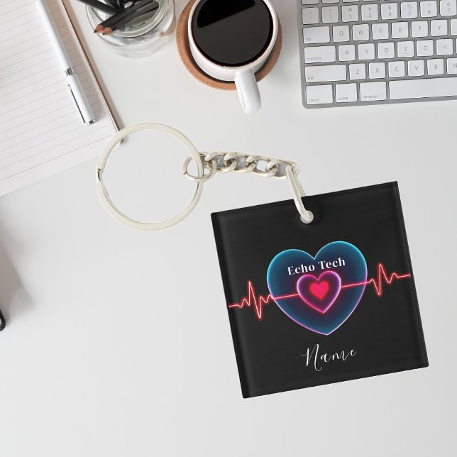 Echo Tech | Heartbeat | EKG Key Ring (Echo Tech _ Heartbeat _ EKG Keychain)