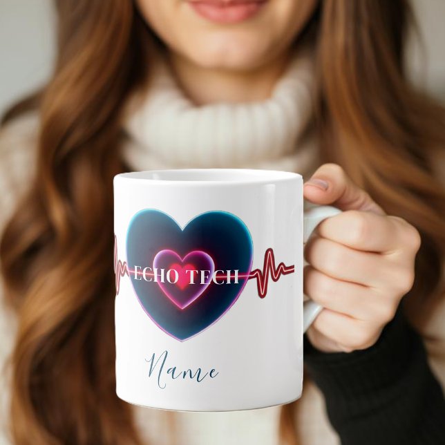 Echo Tech | Heartbeat | EKG Large Coffee Mug (Echo Tech | Heartbeat | EKG Giant Coffee Mug)