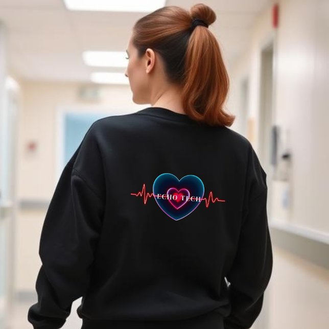 Echo Tech | Heartbeat | Heart with EKG Sweatshirt (Echo Tech | Heartbeat | Heart with EKG Sweatshirt)