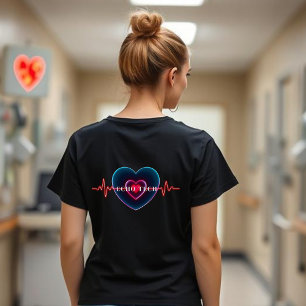 Echo Tech Heartbeat Heart with EKG T-Shirt