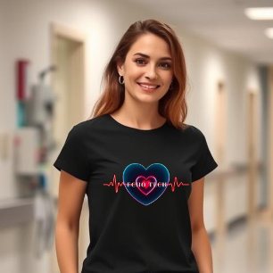 Echo Tech   Heartbeat   Heart with EKG T-Shirt
