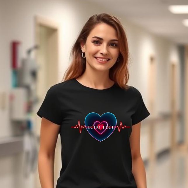 Echo Tech | Heartbeat | Heart with EKG T-Shirt (Echo Tech | Heartbeat | Heart with EKG T-Shirt)
