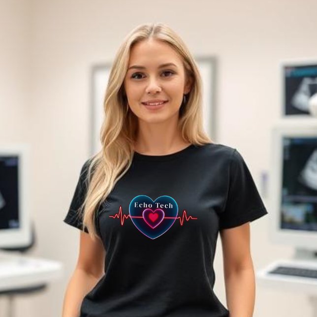 Echo Tech | Heartbeat | Heart with EKG T-Shirt (Echo Tech | Heartbeat | Heart with EKG T-Shirt)