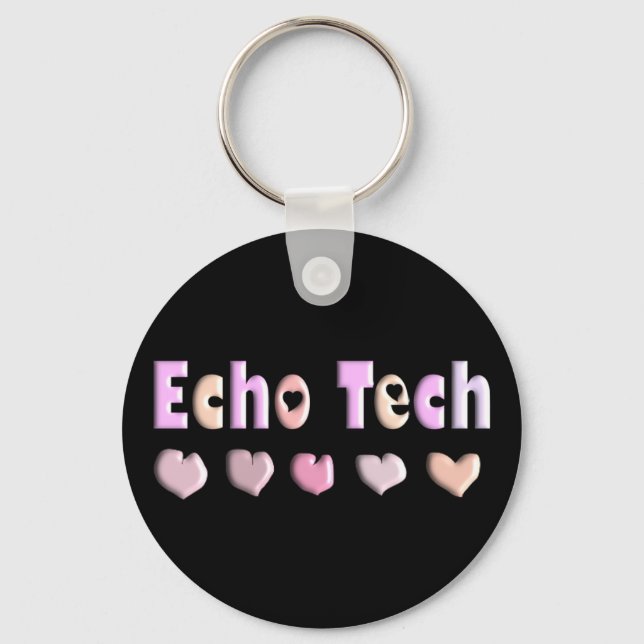 Echo Tech PINK HEARTS Design Gifts Key Ring (Front)