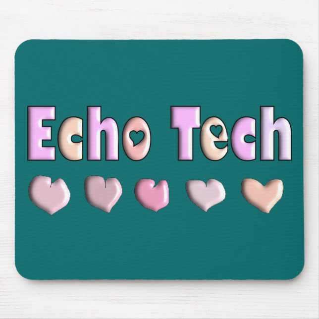 Echo Tech PINK HEARTS Design Gifts Mouse Pad (Front)