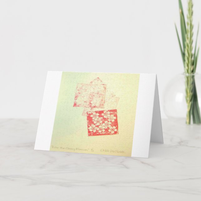 "Echo the Cherry Blossoms" Braille Greeting Card (Front)