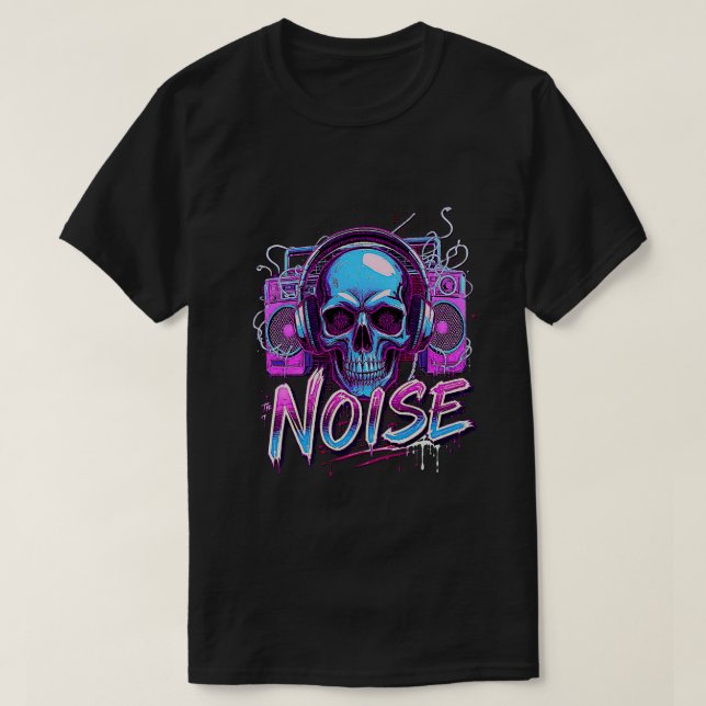 Echo the Noise – Boombox Skull Streetwear T-Shirt (Design Front)