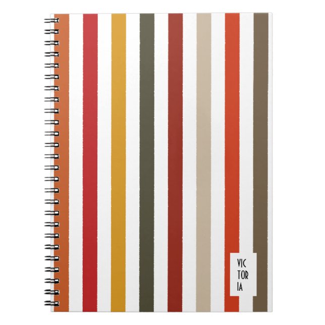 Echo Trails Earthy Hues Striped Journal (Front)