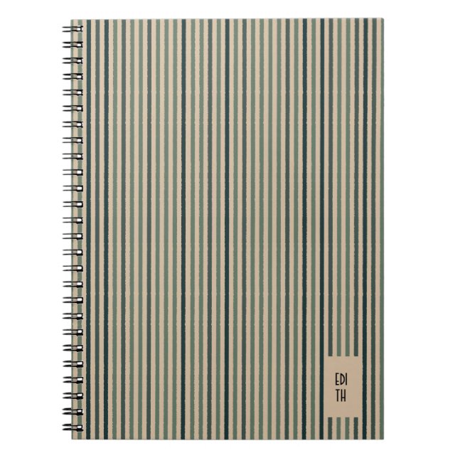 Echo Trails Matcha Green Striped Journal (Front)