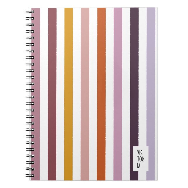 Echo Trails Pink Hues Striped Journal (Front)