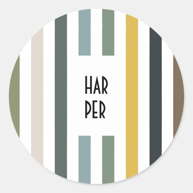 Echo Trails Round Stickers – Blue/Green Stripes (Front)