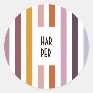 Echo Trails Round Stickers – Pink Hues Stripes