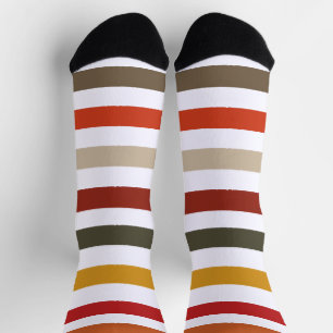 Echo Trails Striped Sustainable Socks - Earthy Hue