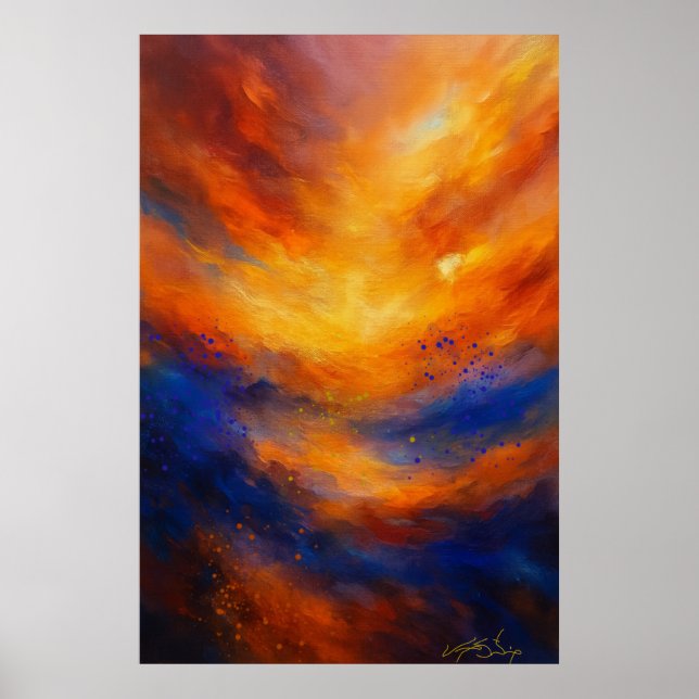 Echoes Beneath Flame Abstract Poster (Front)