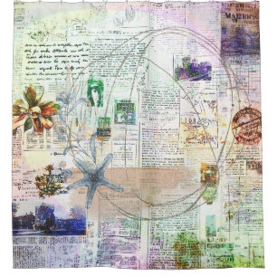 Echoes In Ink And Petals  Shower Curtain