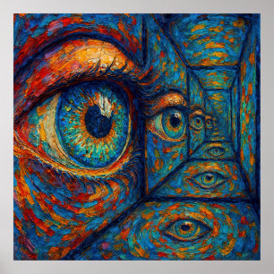 “Echoes in the Iris” - A Surreal Portrait Poster