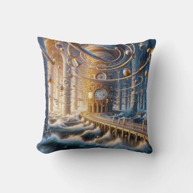 Echoes of '73: The Chronos Ocean's Labyrinth Cushion (Front)