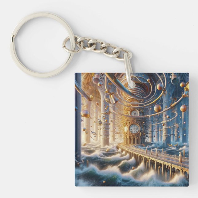 Echoes of '73: The Chronos Ocean's Labyrinth Key Ring (Front)
