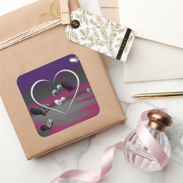 Echoes of a Metallic Romance  Square Sticker (Gifting)