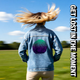 Echoes of Amethyst Tide Denim Jacket