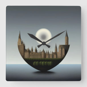 Echoes of Ethics: The Reversed Reflection Square Wall Clock