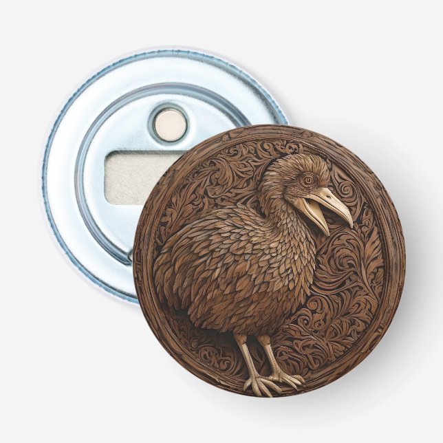 "Echoes of Extinction: Dodo Wood Art" Bottle Opener (Front)