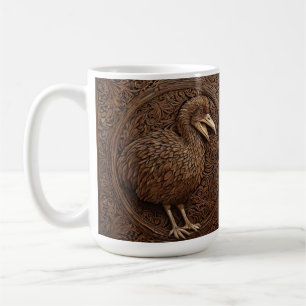 "Echoes of Extinction: Dodo Wood Art" Coffee Mug