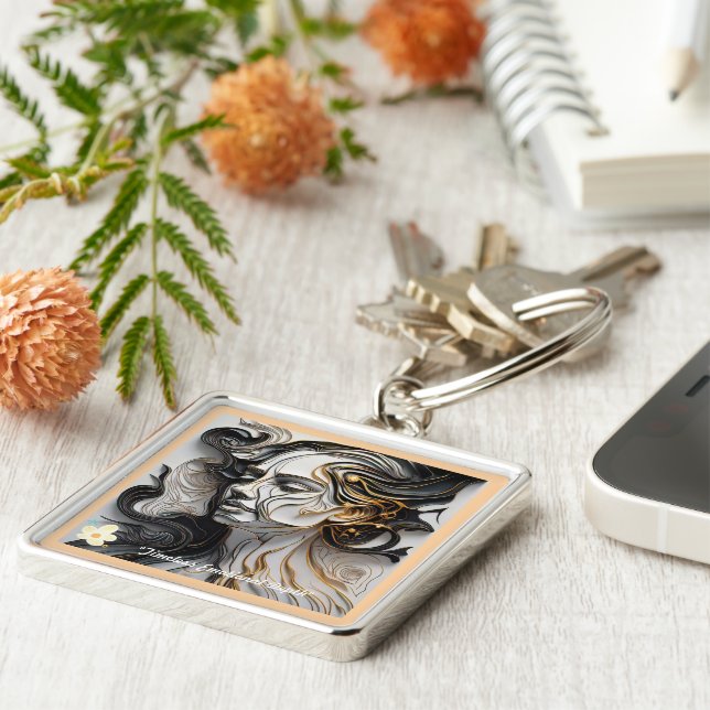 "Echoes of Gold Touch" Key Ring (Side)
